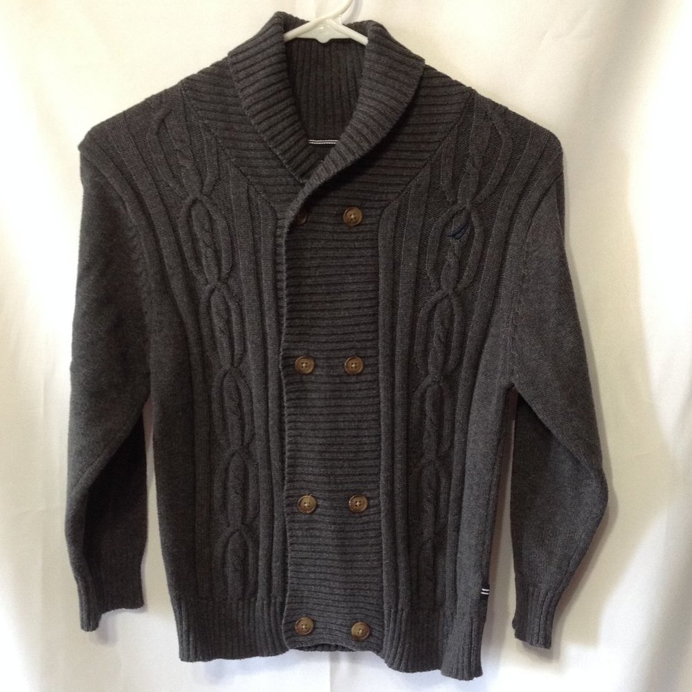 Nautica ❤️ Kids Black Long Sleeve Button-Down Sweater Size (8-Small) (PRE-LOVED)